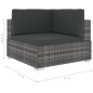 vidaXL Asiento seccional de esquina con cojines 1 ud ratán PE gris vidaXL Asiento seccional de esquina con cojines 1 ud ratán PE gris