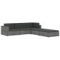 vidaXL Asiento seccional de esquina con cojines 1 ud ratán PE gris vidaXL Asiento seccional de esquina con cojines 1 ud ratán PE gris