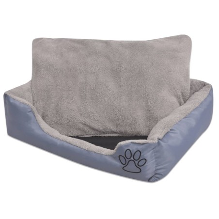vidaXL Cama para perro con cojín acolchado talla XXL gris