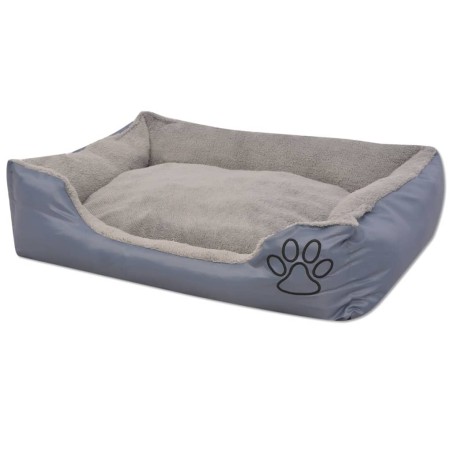 vidaXL Cama para perro con cojín acolchado talla XXL gris