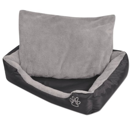 vidaXL Cama para perro con cojín acolchado Talla M negra