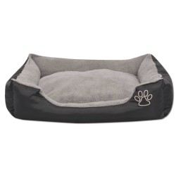 vidaXL Cama para perro con cojín acolchado Talla M negra