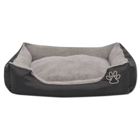 vidaXL Cama para perro con cojín acolchado Talla M negra