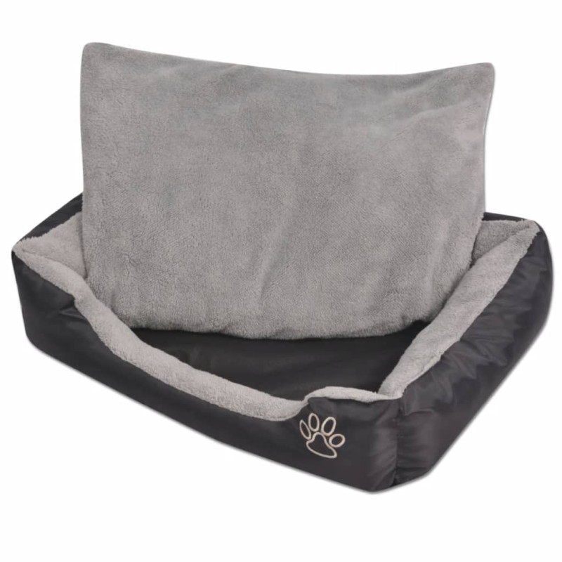 vidaXL Cama para perro con cojín acolchado XL negra vidaXL Cama para perro con cojín acolchado XL negra