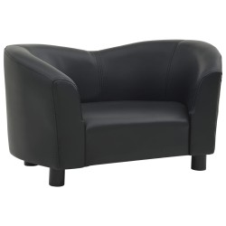 vidaXL Sofá para perros cuero sintético negro 67x41x39 cm