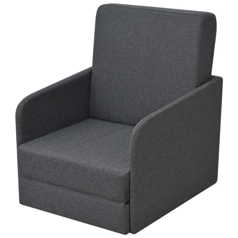 vidaXL Sillón convertible en cama tela gris oscuro vidaXL Sillón convertible en cama tela gris oscuro