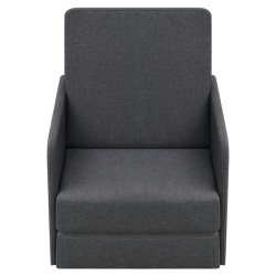  vidaXL Sillón convertible en cama tela gris oscuro