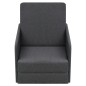 vidaXL Sillón convertible en cama tela gris oscuro vidaXL Sillón convertible en cama tela gris oscuro