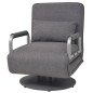 vidaXL Silla giratoria y sofá cama tela gris oscuro vidaXL Silla giratoria y sofá cama tela gris oscuro