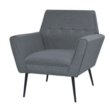 vidaXL Sillón de acero y tela gris claro