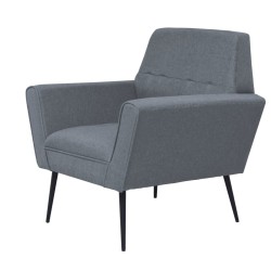 vidaXL Sillón de acero y tela gris claro