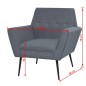 vidaXL Sillón de acero y tela gris claro vidaXL Sillón de acero y tela gris claro