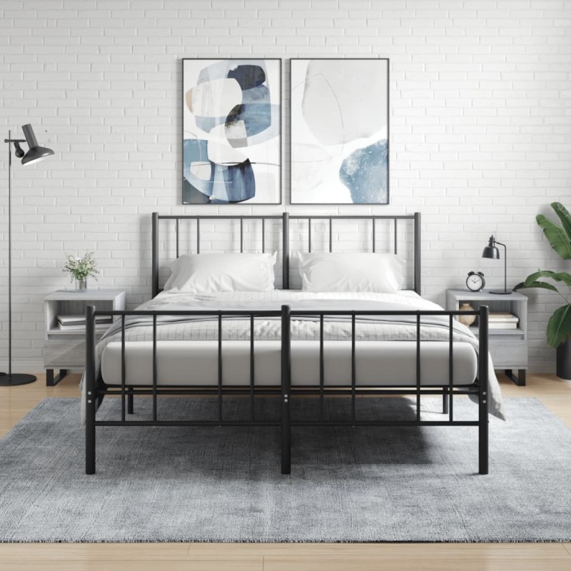 vidaXL Mesita de noche 2 uds madera ingeniería gris Sonoma 40x35x50 cm vidaXL Mesita de noche 2 uds madera ingeniería gris Sonoma 40x35x50 cm