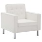 vidaXL Sillón de cuero sintético blanco vidaXL Sillón de cuero sintético blanco