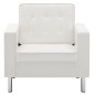 vidaXL Sillón de cuero sintético blanco vidaXL Sillón de cuero sintético blanco