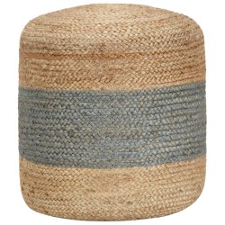 vidaXL Puf hecho a mano verde oliva 40x45 cm yute