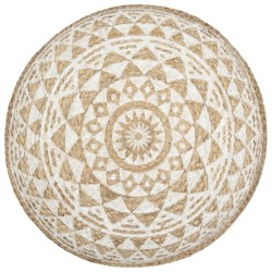 vidaXL Puf tejido a mano yute blanco 45x30 cm