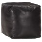 vidaXL Puf negro 40x40x40 cm cuero genuino de cabra vidaXL Puf negro 40x40x40 cm cuero genuino de cabra