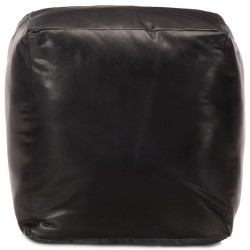 vidaXL Puf negro 40x40x40 cm cuero genuino de cabra 