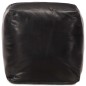 vidaXL Puf negro 40x40x40 cm cuero genuino de cabra vidaXL Puf negro 40x40x40 cm cuero genuino de cabra