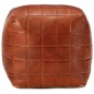 vidaXL Puf marrón 40x40x40 cm cuero auténtico de cabra vidaXL Puf marrón 40x40x40 cm cuero auténtico de cabra