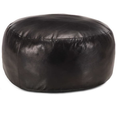 vidaXL Puf negro 60x30 cm cuero auténtico de cabra