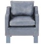vidaXL Sillón con diseño de cubo cuero auténtico gris vidaXL Sillón con diseño de cubo cuero auténtico gris
