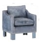 vidaXL Sillón con diseño de cubo cuero auténtico gris vidaXL Sillón con diseño de cubo cuero auténtico gris