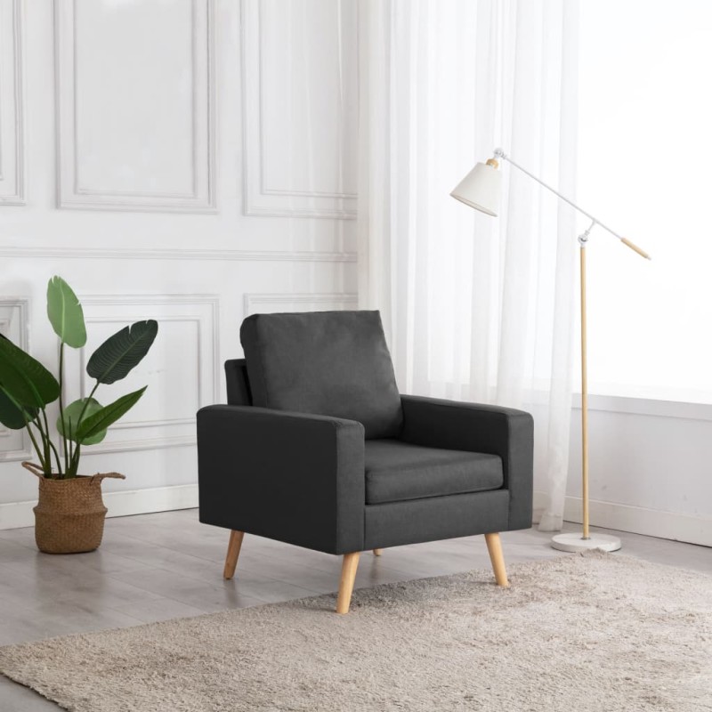 vidaXL Sillón de tela gris oscuro vidaXL Sillón de tela gris oscuro