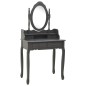 vidaXL Juego de tocador y taburete madera paulownia gris 75x69x140 cm vidaXL Juego de tocador y taburete madera paulownia gris 75x69x140 cm