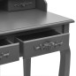 vidaXL Juego de tocador y taburete madera paulownia gris 75x69x140 cm vidaXL Juego de tocador y taburete madera paulownia gris 75x69x140 cm