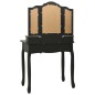 vidaXL Juego de tocador y taburete madera paulownia negro 80x69x141 cm vidaXL Juego de tocador y taburete madera paulownia negro 80x69x141 cm