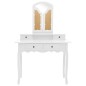 vidaXL Set de tocador y taburete madera paulownia blanco 100x40x146cm vidaXL Set de tocador y taburete madera paulownia blanco 100x40x146cm