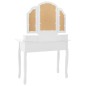 vidaXL Set de tocador y taburete madera paulownia blanco 100x40x146cm vidaXL Set de tocador y taburete madera paulownia blanco 100x40x146cm
