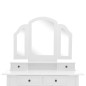 vidaXL Set de tocador y taburete madera paulownia blanco 100x40x146cm vidaXL Set de tocador y taburete madera paulownia blanco 100x40x146cm