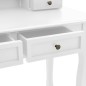 vidaXL Set de tocador y taburete madera paulownia blanco 100x40x146cm vidaXL Set de tocador y taburete madera paulownia blanco 100x40x146cm