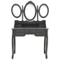 vidaXL Tocador con taburete y espejo triple plegable gris