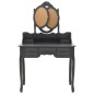 vidaXL Tocador con taburete y espejo triple plegable gris