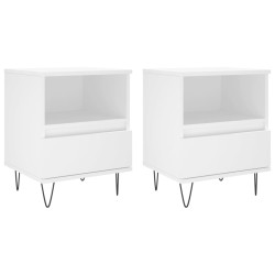 vidaXL Mesitas de noche 2 uds madera de ingeniería blanco 40x35x50 cm