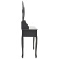 vidaXL Tocador con taburete y espejo triple plegable gris