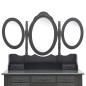 vidaXL Tocador con taburete y espejo triple plegable gris