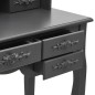 vidaXL Tocador con taburete y espejo triple plegable gris