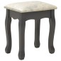 vidaXL Tocador con taburete y espejo triple plegable gris