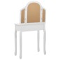 vidaXL Tocador y taburete madera paulownia y MDF blanco 65x36x128 cm vidaXL Tocador y taburete madera paulownia y MDF blanco 65x36x128 cm
