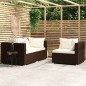 vidaXL Set muebles de jardín 3 pzas y cojines ratán sintético marrón vidaXL Set muebles de jardín 3 pzas y cojines ratán sintético marrón