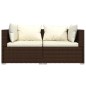 vidaXL Set muebles de jardín 3 pzas y cojines ratán sintético marrón vidaXL Set muebles de jardín 3 pzas y cojines ratán sintético marrón