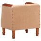 vidaXL Sillón cúbico de cuero auténtico y madera maciza mango marrón vidaXL Sillón cúbico de cuero auténtico y madera maciza mango marrón