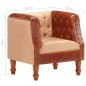 vidaXL Sillón cúbico de cuero auténtico y madera maciza mango marrón vidaXL Sillón cúbico de cuero auténtico y madera maciza mango marrón