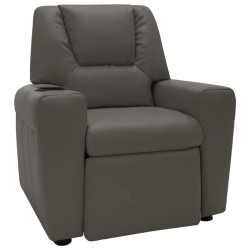 vidaXL Sillón reclinable para niños cuero sintético gris antracita