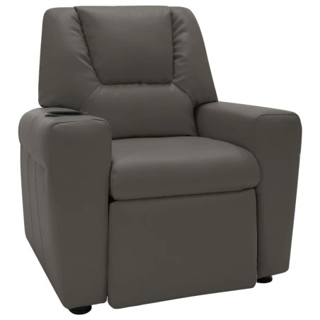 vidaXL Sillón reclinable para niños cuero sintético gris antracita